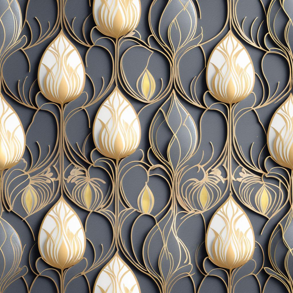 Elegant Slate Gray Floral Wallpaper Design