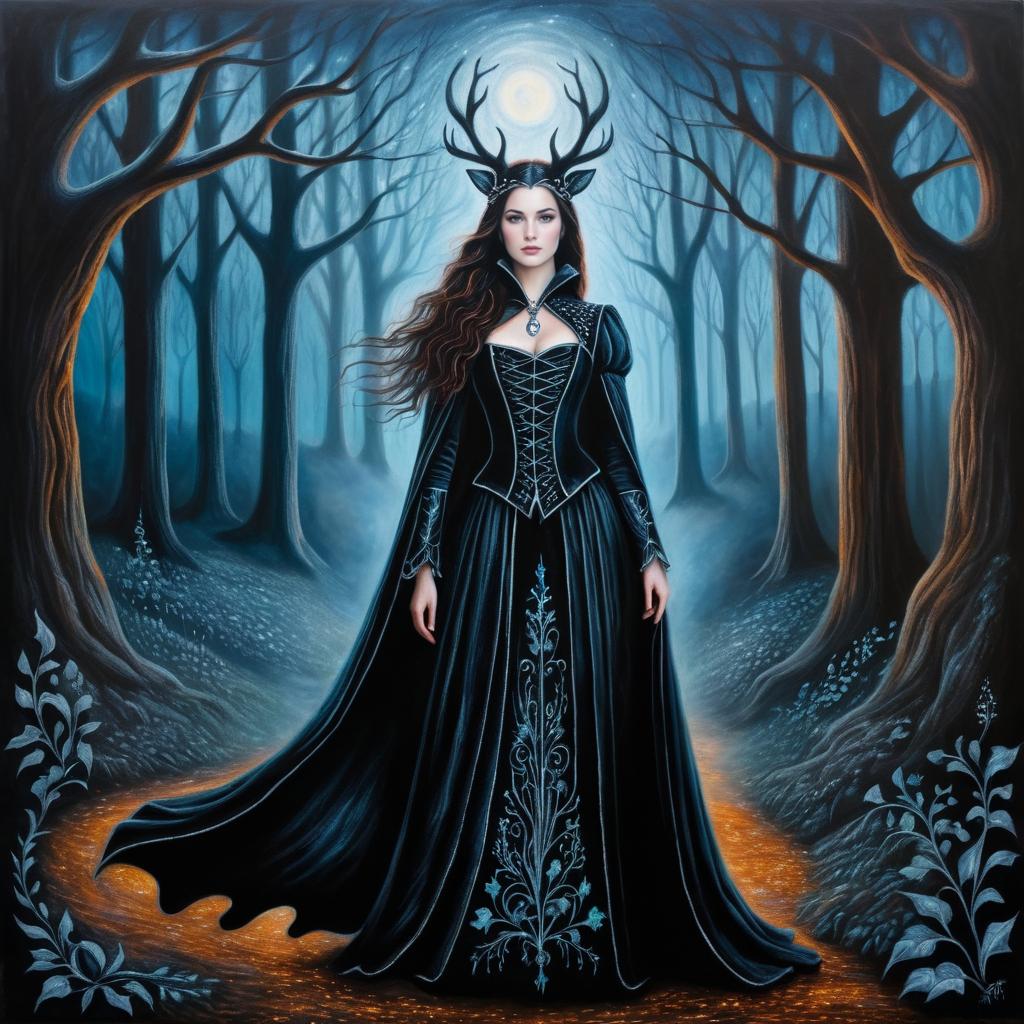 Mystical Heroine in Enchanted Forest