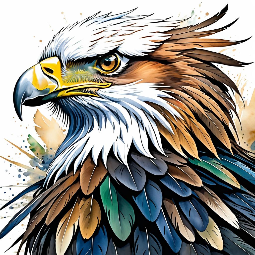 Majestic Eagle in Watercolor Elegance