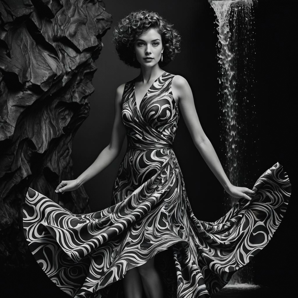 Mesmerizing Photo Shoot With Waterfall Dress