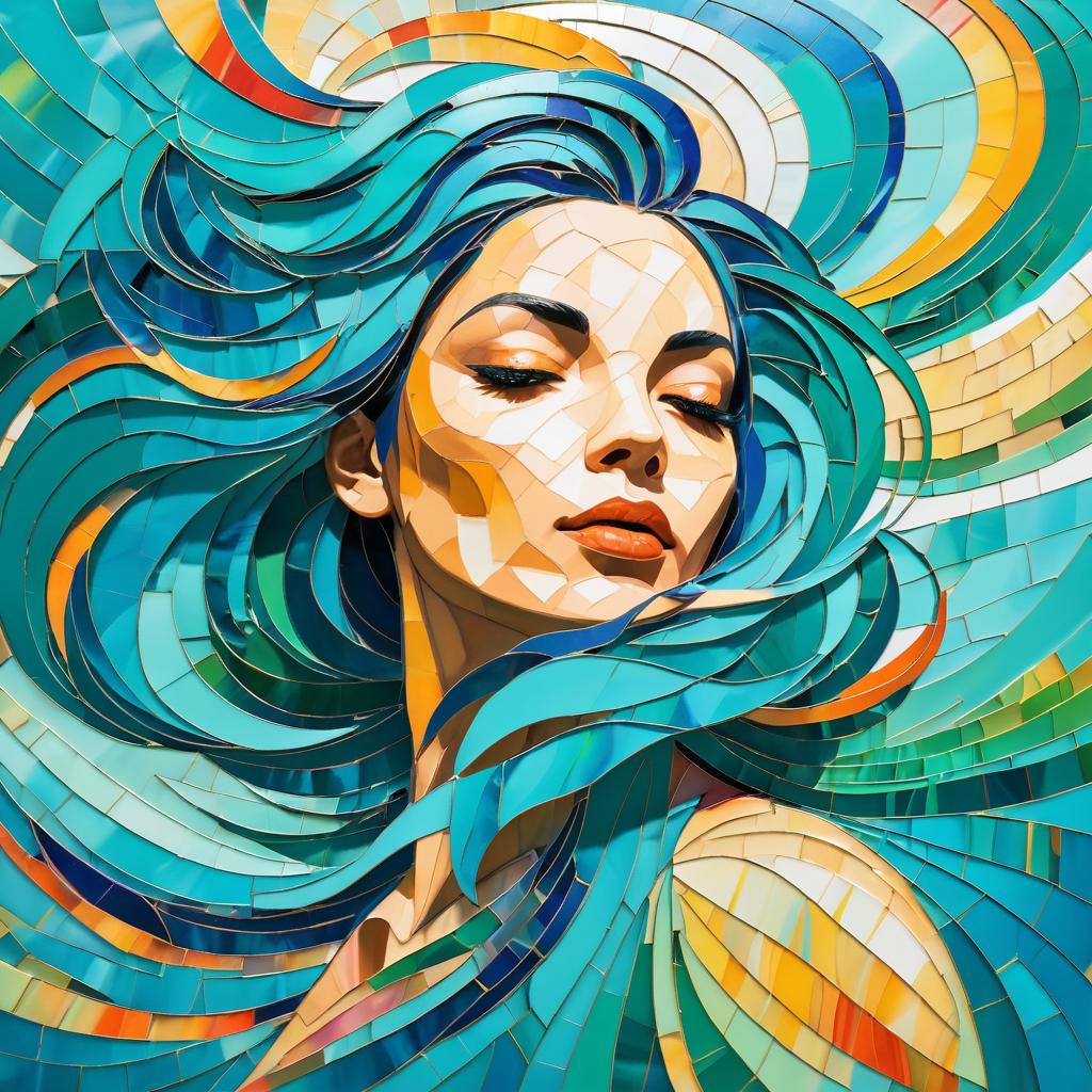 Vibrant Colorful Portrait of Serenity