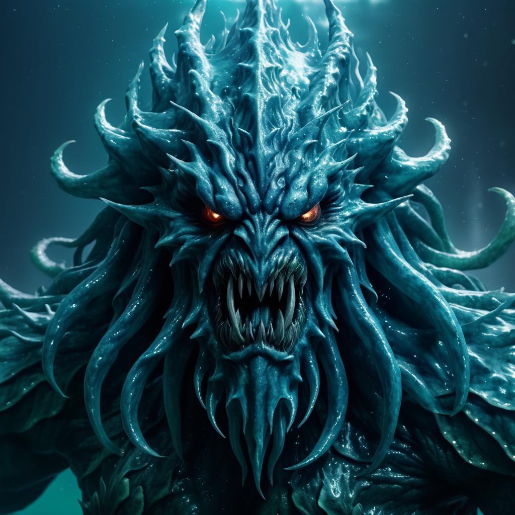 Ultra-Detailed Humanoid Kraken Portrait