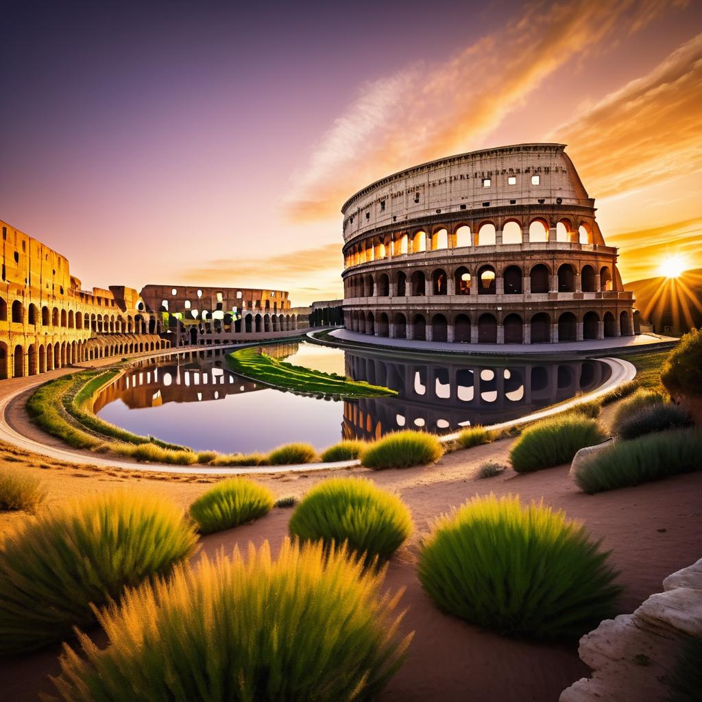 Vibrant Colosseum Sunset Photography