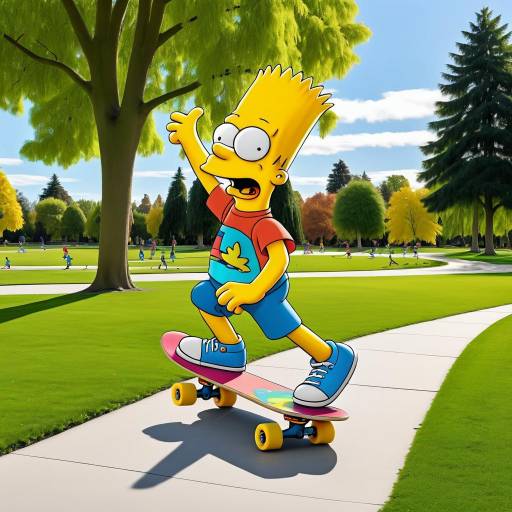 Bart Simpson Skateboarding in Springfield Park