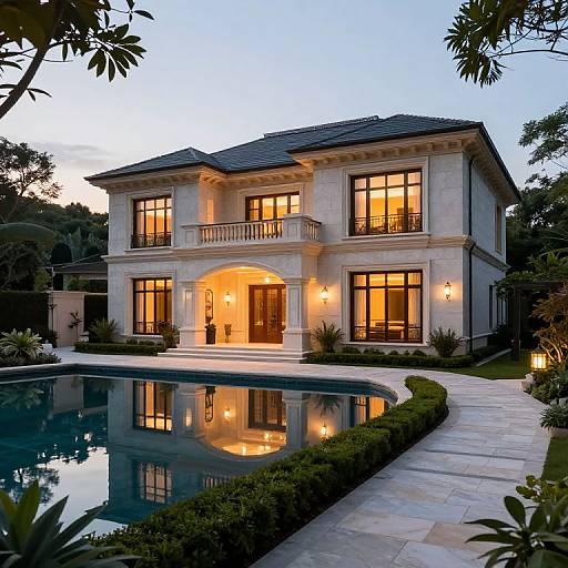 Luxurious Mansion by Reflecting Pool