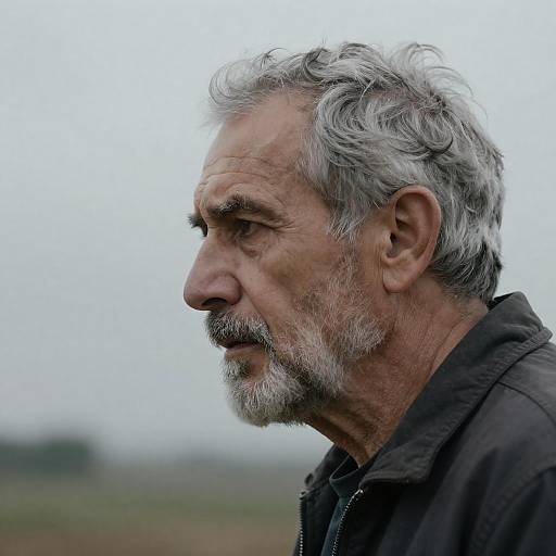 Intense Profile of an Older Man