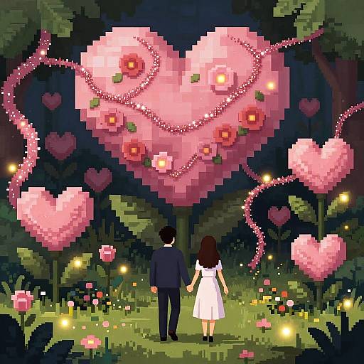 Enchanted Valentine's Pixel Garden