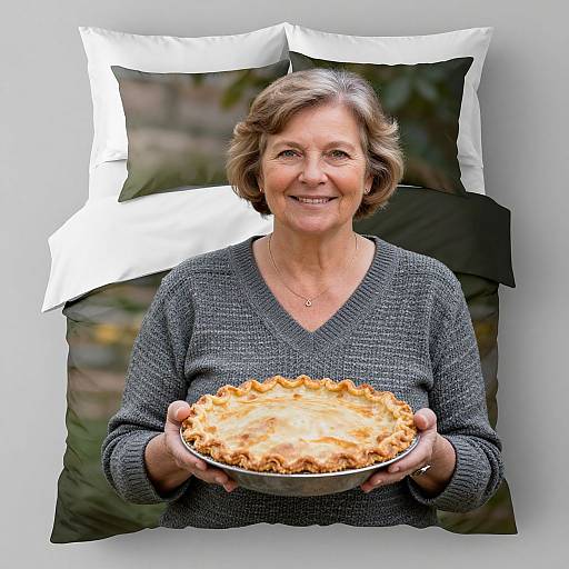 Mature Woman Portrait Duvet Cover