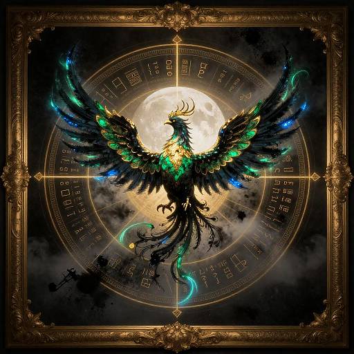 Celestial Auric Phoenix with Baroque Sigils