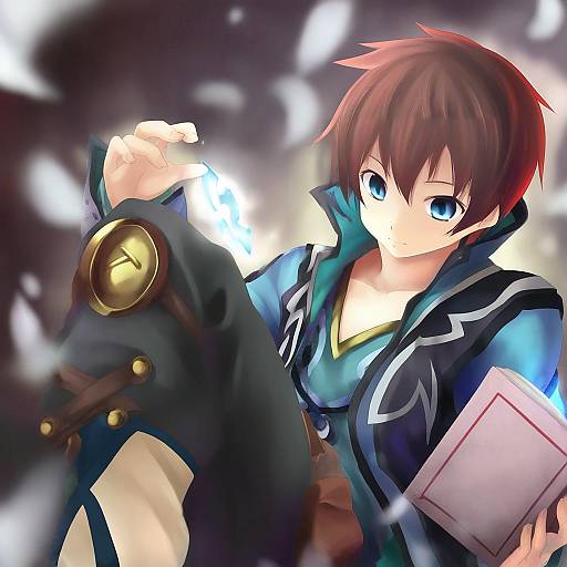 Illustration of Asbel lhant, tales of (series) in the style of Saraki