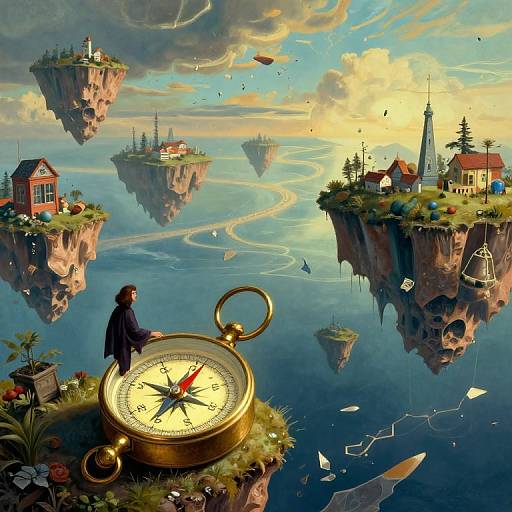 Surreal Dreamscape with Floating Islands