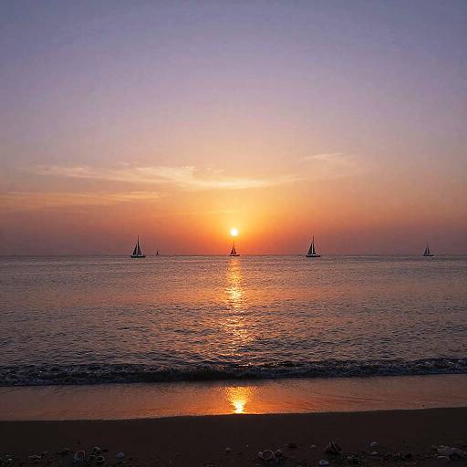 Serene Summer Sunset Beach Scene