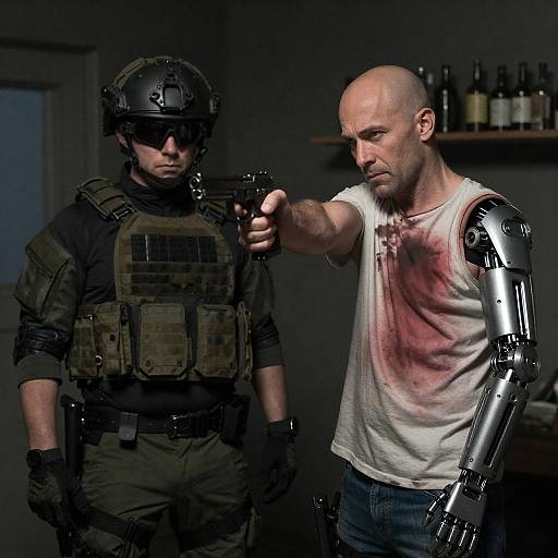 Confrontation Between Cyborg and Soldier