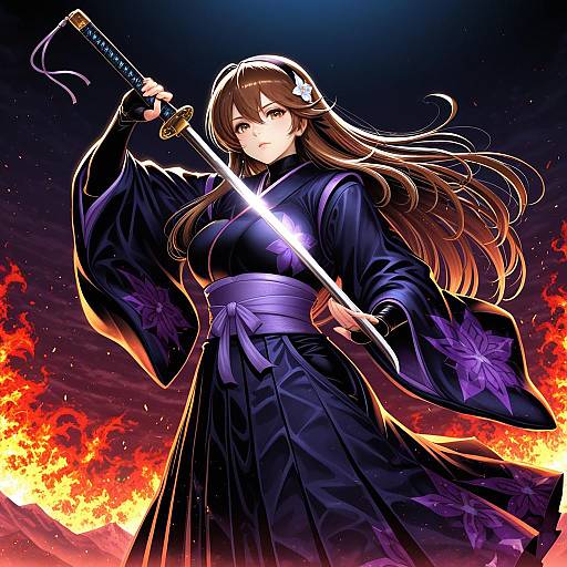 Illustration of Hana (fire emblem), fire emblem in the style of Warugaki (sk-ii)