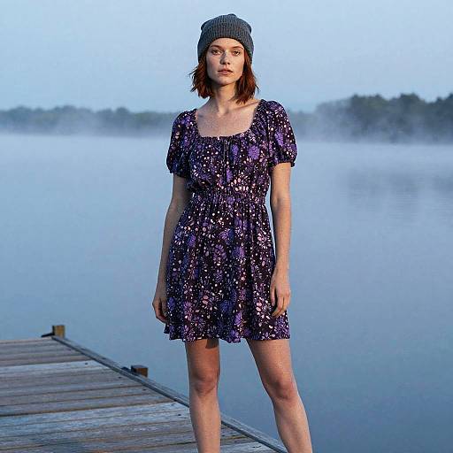 Sporty Bohemian Woman by Lakeside