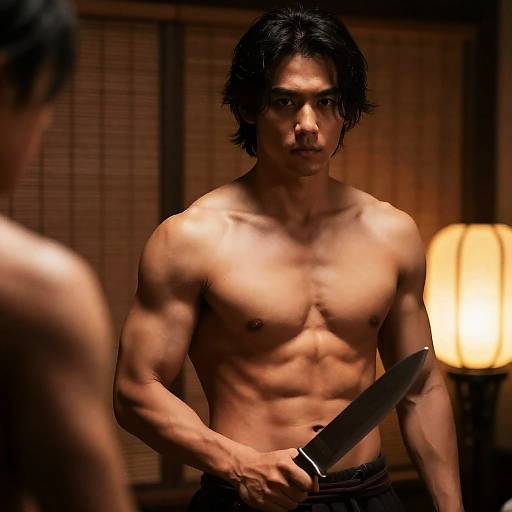 Dramatic Portrait of a Muscular Man