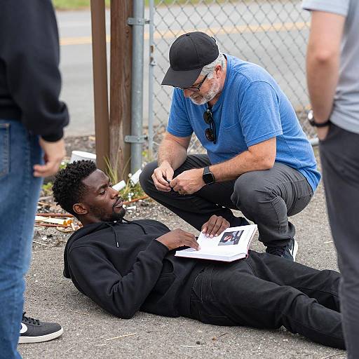 Candid Moment Between Two Men Outdoors