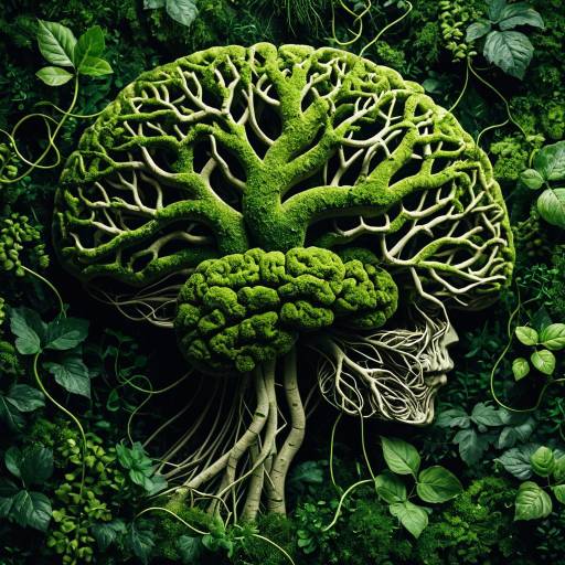 Eco-Friendly AI Brain with Vines Eco-Friendly AI Brain with Vines