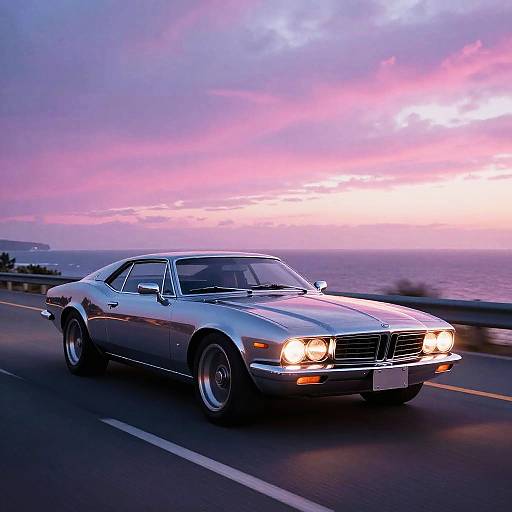 Retro Futuristic Coastal Car Race