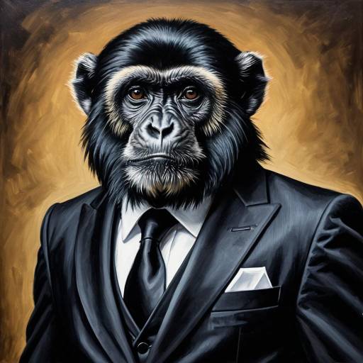 Black Howler Monkey in Formal Suit