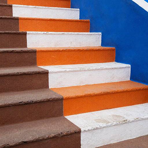 Vibrant Colorful Staircase Contrast