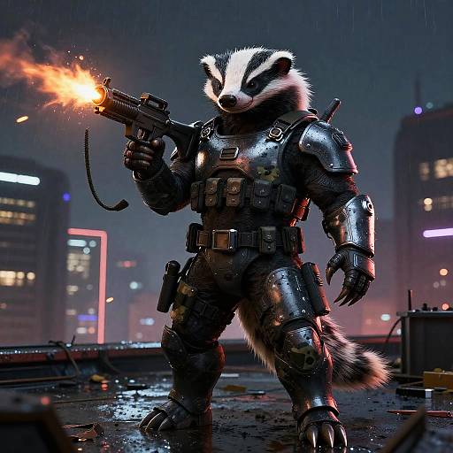 Armored Honey Badger Commando with Gun