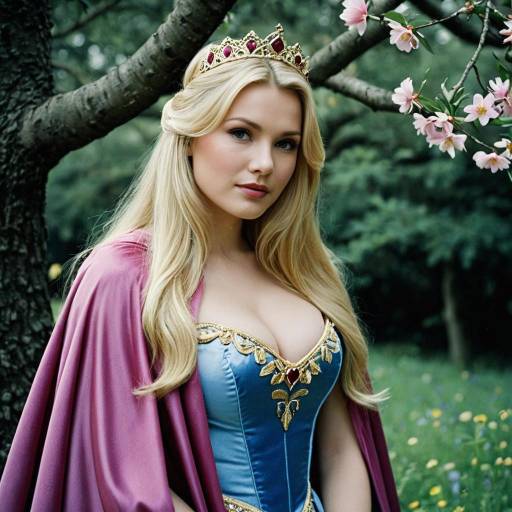 Blonde Woman in Princess Daphne Costume Outdoors