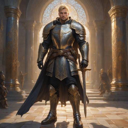 Noble Paladin in a Holy Temple