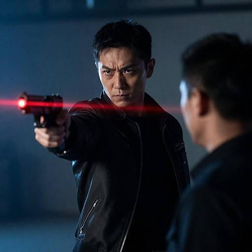 Dramatic Confrontation in a Dark Room