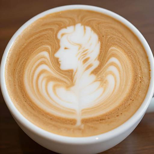 Elegant Female Silhouette Latte Art