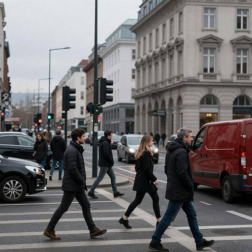 Overcast Urban Intersection in Winter