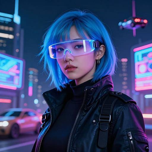 Cyberpunk Portrait of Roz in Neon City