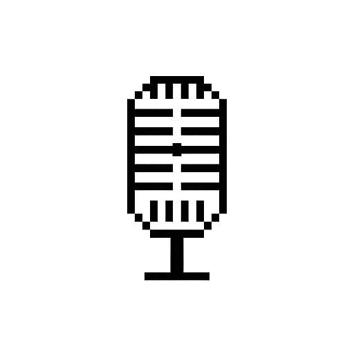 Pixel art of a tall, vertical, black and white striped structure with a small base on a white background.