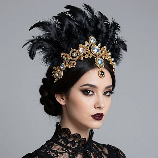 Elegant Gothic Gold Embellished Headpiece