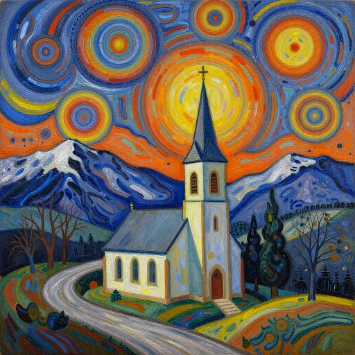 Surreal Expressionist Church Landscape