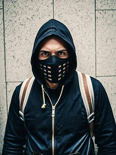 Realistic Man in Robber Costume