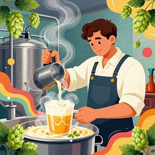 Surreal Brewer Crafting Beer Art