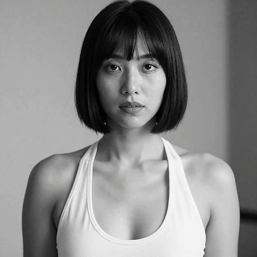 Elegant Black and White Portrait of Woman