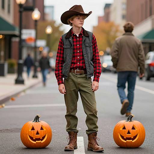 Photorealistic Halloween Urban Scene