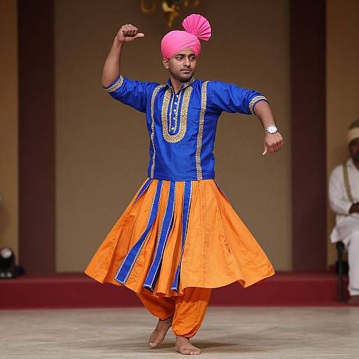 Colorful Bhangra Dance Outfit