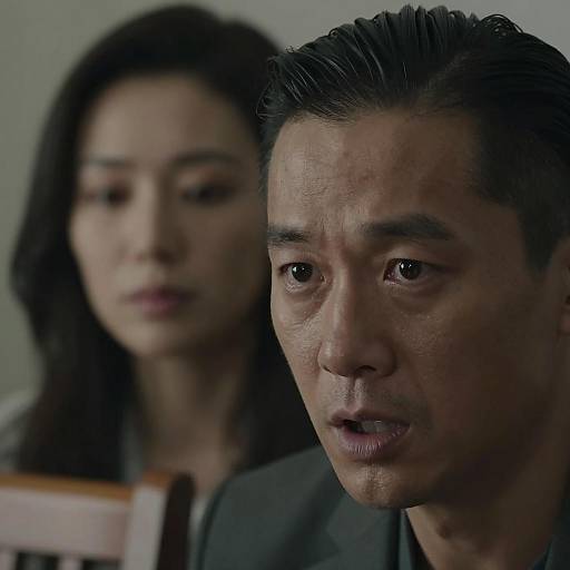 Intense Close-Up of Two Asian Individuals