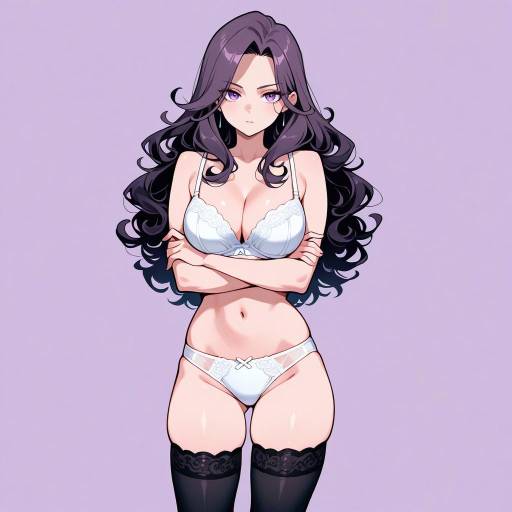 Intrepid Lady in Lingerie Portrait
