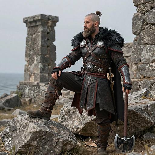 Raven-Armored Norse Raider Assassin Cosplay