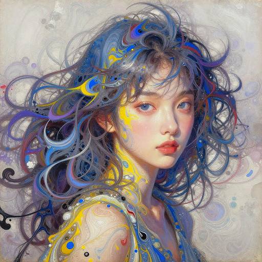 Colorful Portrait of Beautiful Woman