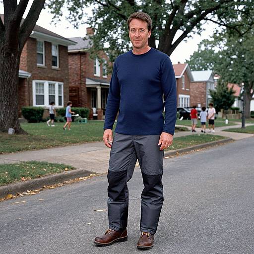Man Outdoors in Casual Rugged Wear