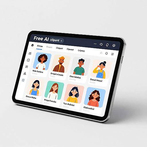 Futuristic AI Clipart Generator Interface