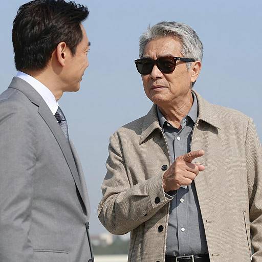 Serious Discussion Between Two Men Outdoors