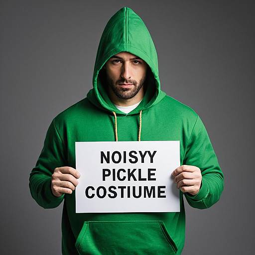 Man in Pickle Costume Hoodie