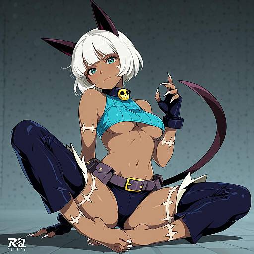 Illustration of Ms. fortune (skullgirls), skullgirls in the style of R3dfive