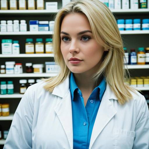 Humorous Pharmacy Costume with Blonde Girl